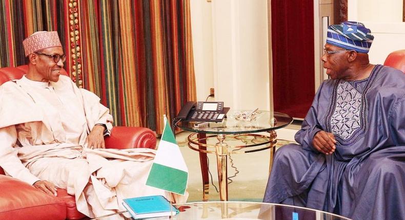 President Muhammadu Buhari with former President Olusegun Obasanjo  