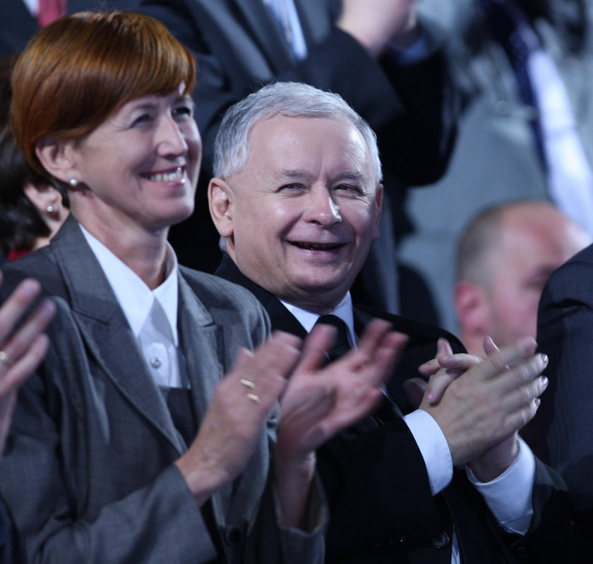 Jarosław Kaczyński i Elżbieta Rafalska