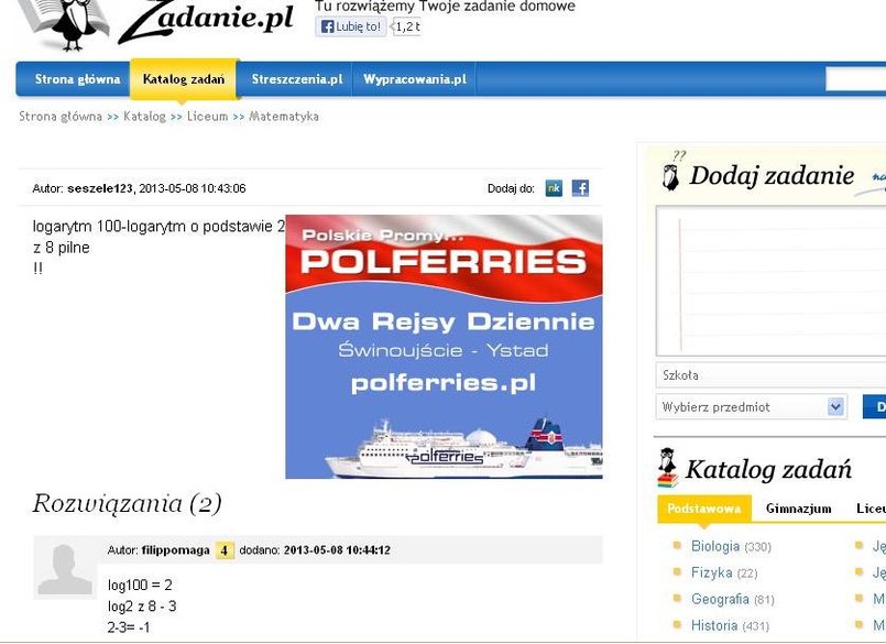 Wpisy, które pojawiły się na forum internetowym w czasie trwania matury z matematyki