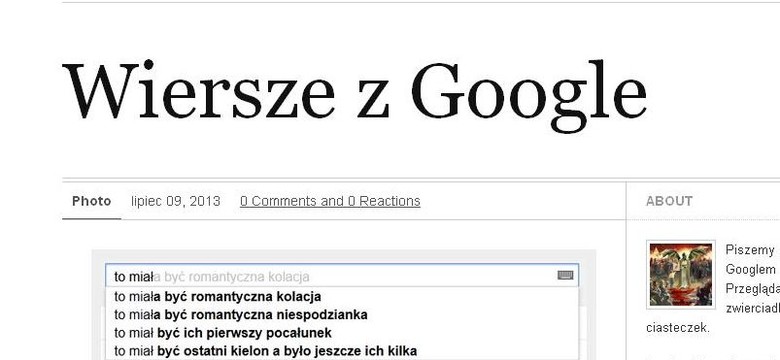 Google pomaga pisać wiersze. Blog hitem sieci