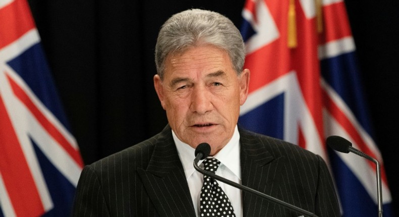 New Zealand Foreign Minister Winston Peters (pictured March 2019) placed a wreath of flowers at the foot of the Oslo memorial