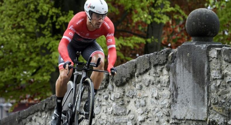 Italy's Fabio Felline rides to win the prologue of the Tour of Romandy on April 25, 2017 in Aigle, Switzerland