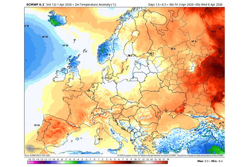 Početak aprila obeležiće temperature iznad proseka
