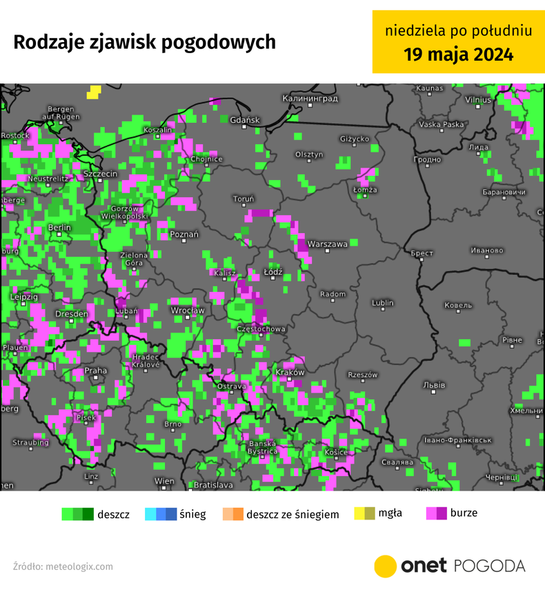 W całym kraju możliwe są dziś gwałtowne burze