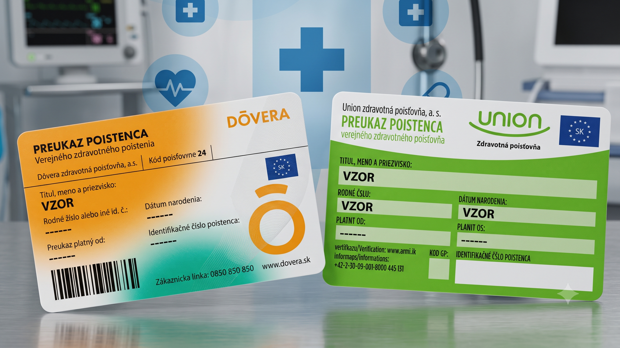Zdravotné poisťovne Dôvera a Union. 