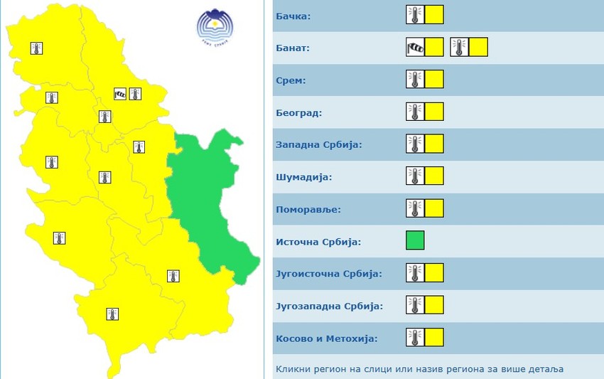 Sutra žuti meteoalarm