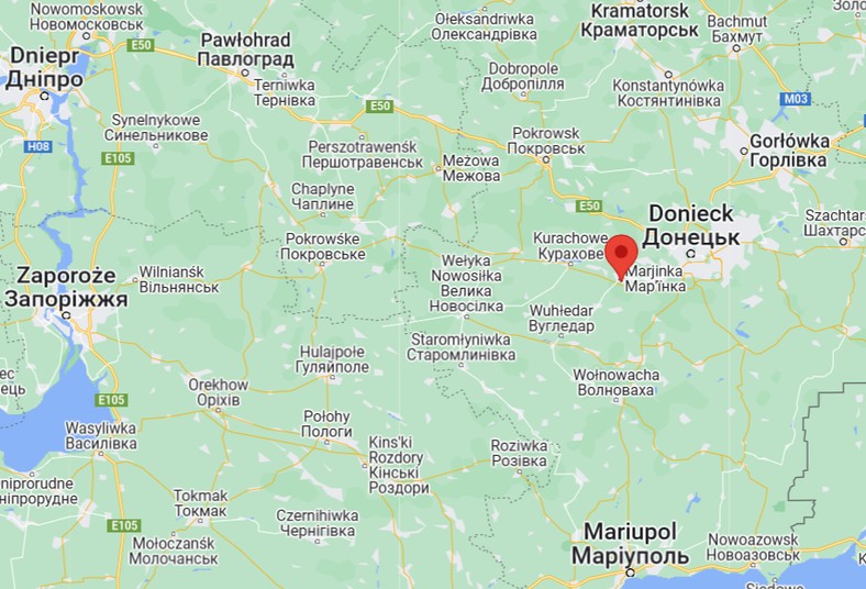 Miejscowość Marjinka znajduje się ok. 30 km od okupowanego Doniecka