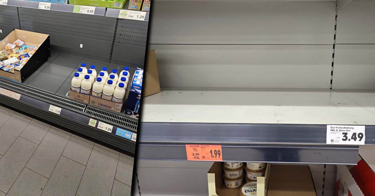 Empty shelves in Germany.  “Christmas is in danger again”