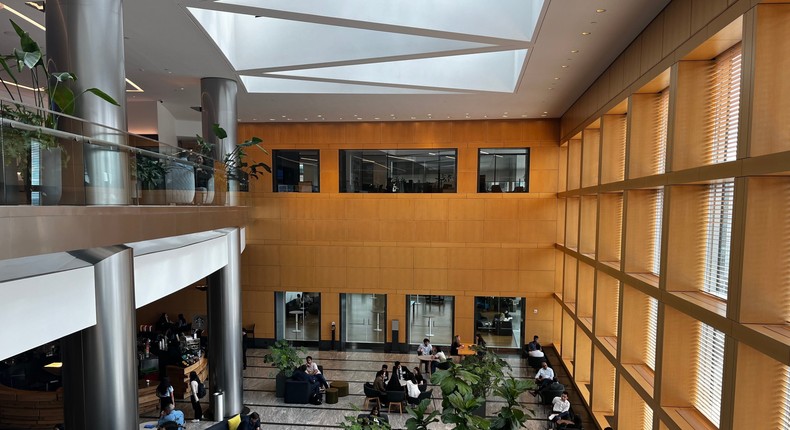 A seating area at 200 West StreetEmmalyse Brownstein