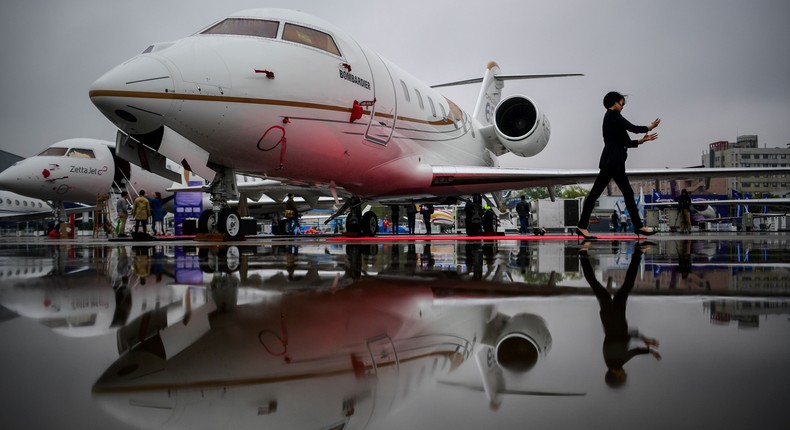 Boeing grounded its fleet of Challenger 650 business jets for top executives.credit should read JOHANNES EISELE/AFP via Getty Images