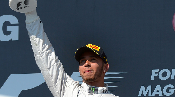 Lewis Hamilton 
legutóbbi magyarországi 
győzelmekor, 
2013-ban készült a képfelettébb sikeres 
nálunk/Fotó:AFP