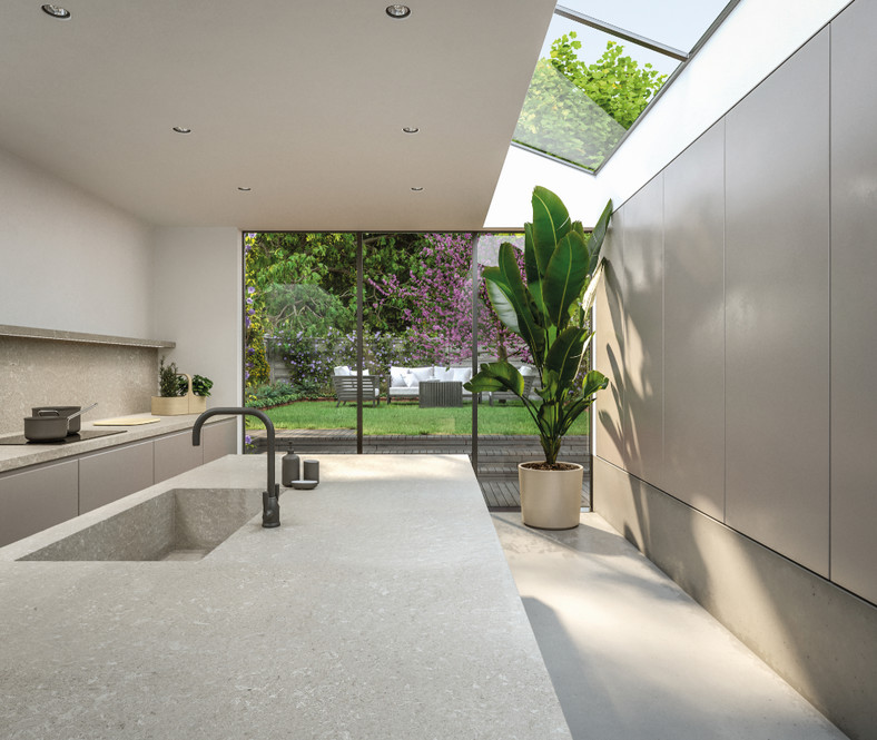 TechniStone®, Noble Concrete Grey w specjalnej powierzchni Rained