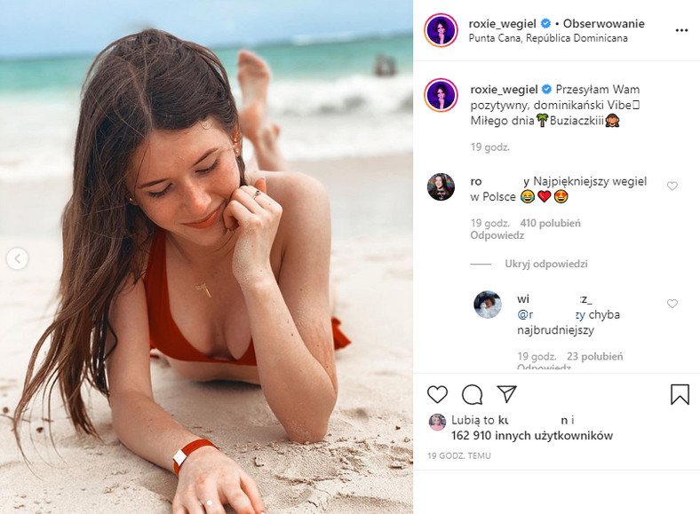 Roksana Węgiel na Instagramie