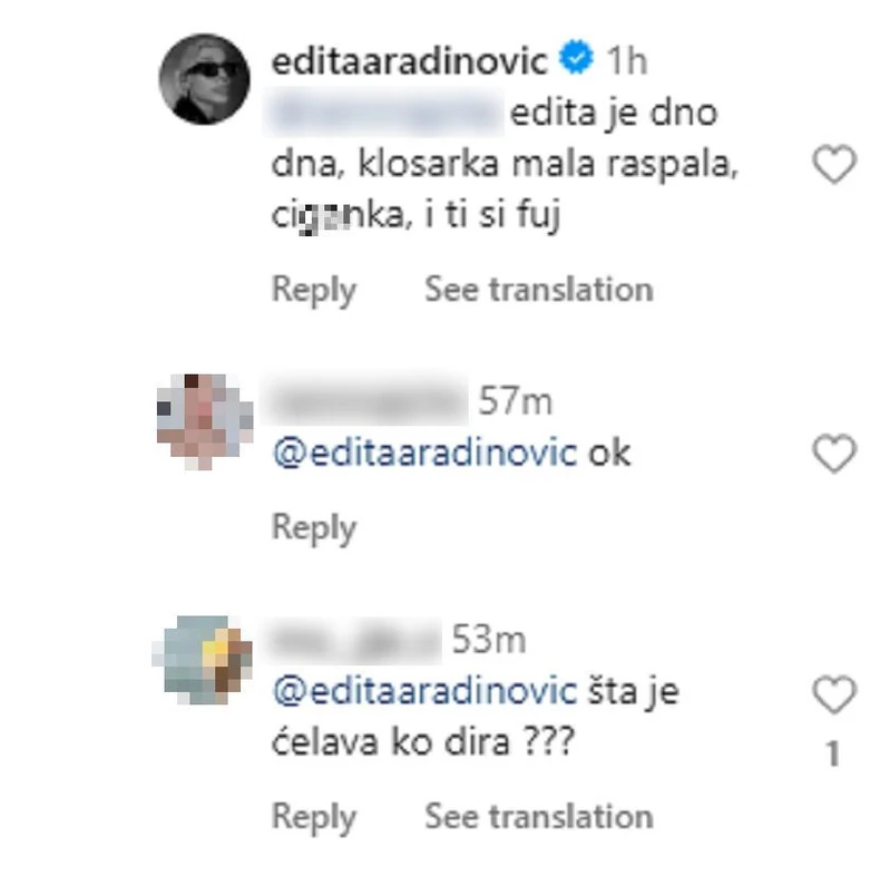 Skandalozni komentari Edite Aradinović
