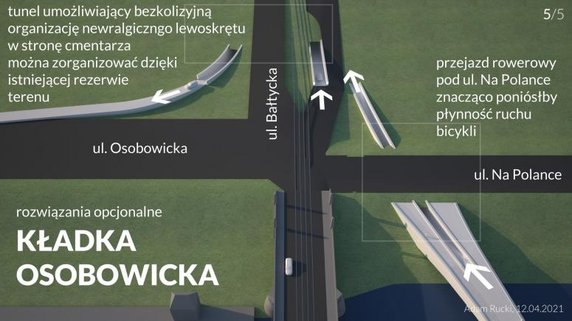 Propozycja budowy kładki przy moście Osobowickim