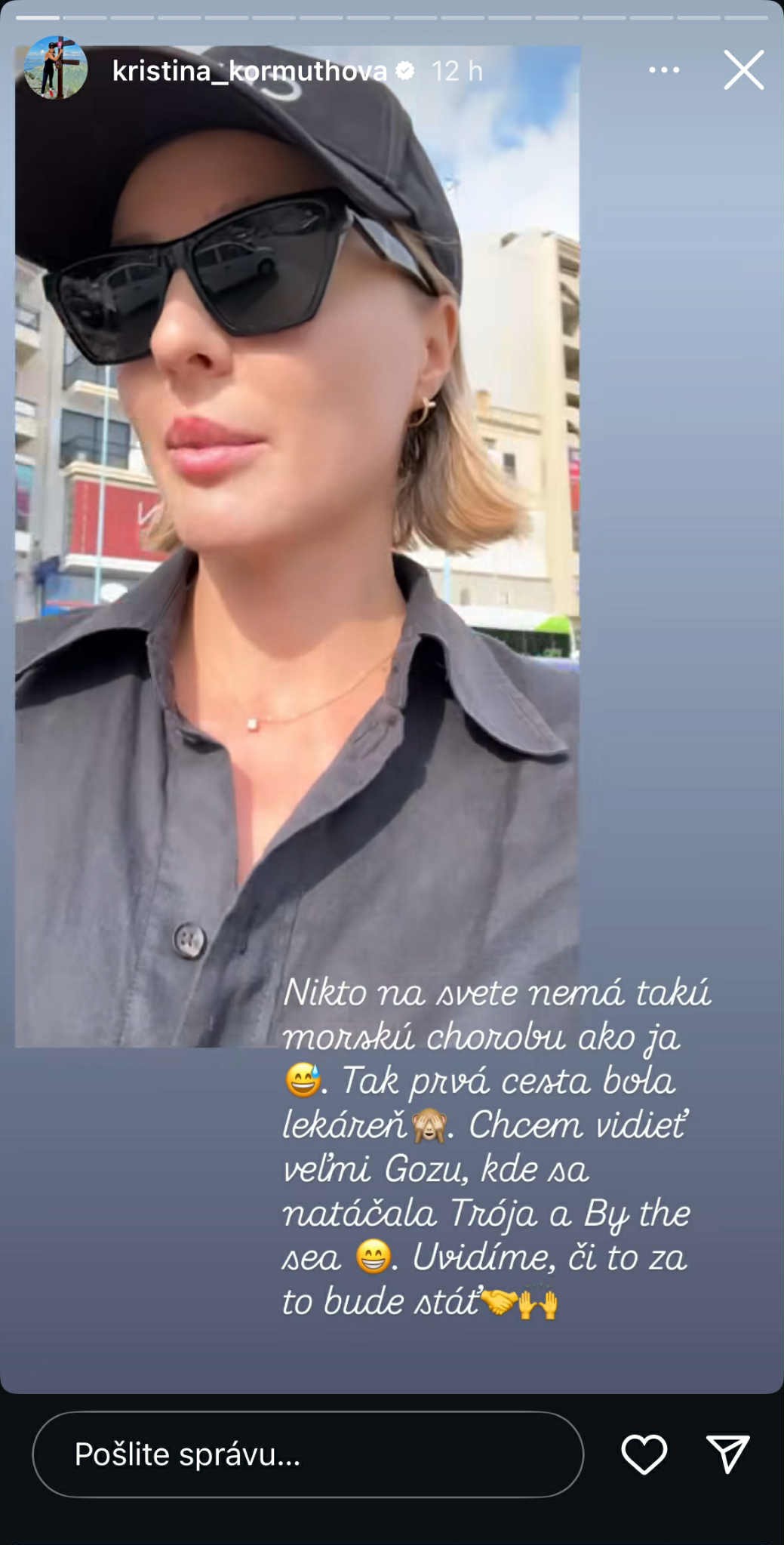 Kristína Kormúthová si predĺžila leto na dovolenke.