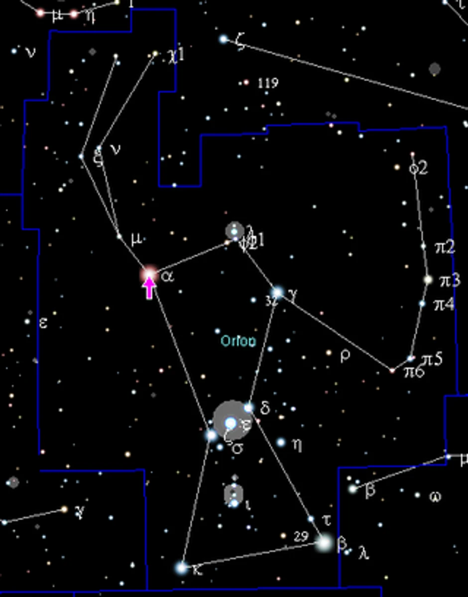 Orion i Betelgez