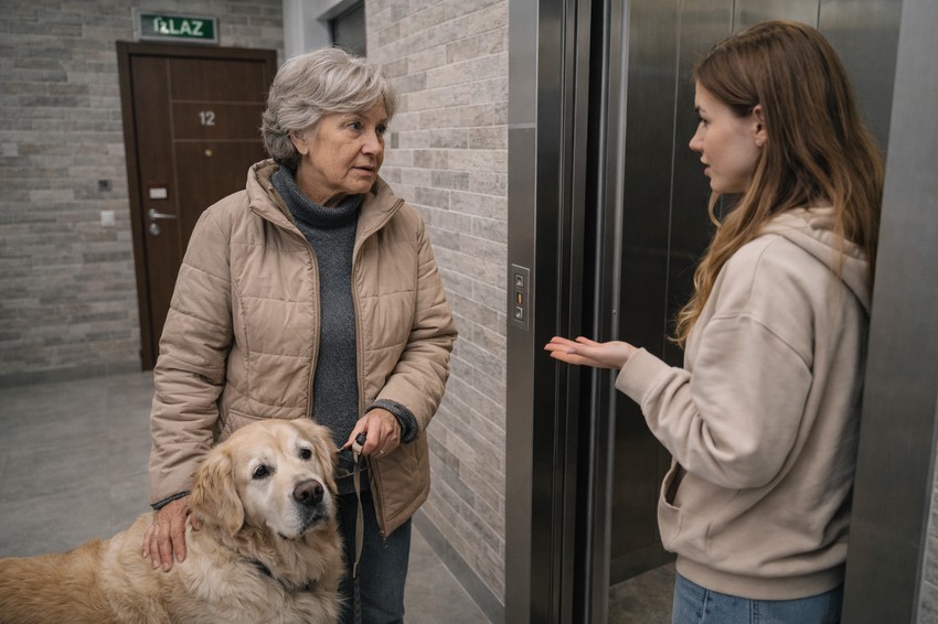  "Hvala vam, nijedan stanar zgrade ne dozvoljava nam da u liftu bude pas", rekla mi je žena kad smo ušle u lift; Ilustracija