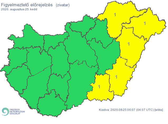 Több megyére is elsőfokú riasztást adtak ki /Fotó: met.hu