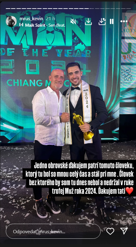 Kevin za svoj úspech ďakoval ocinovi.