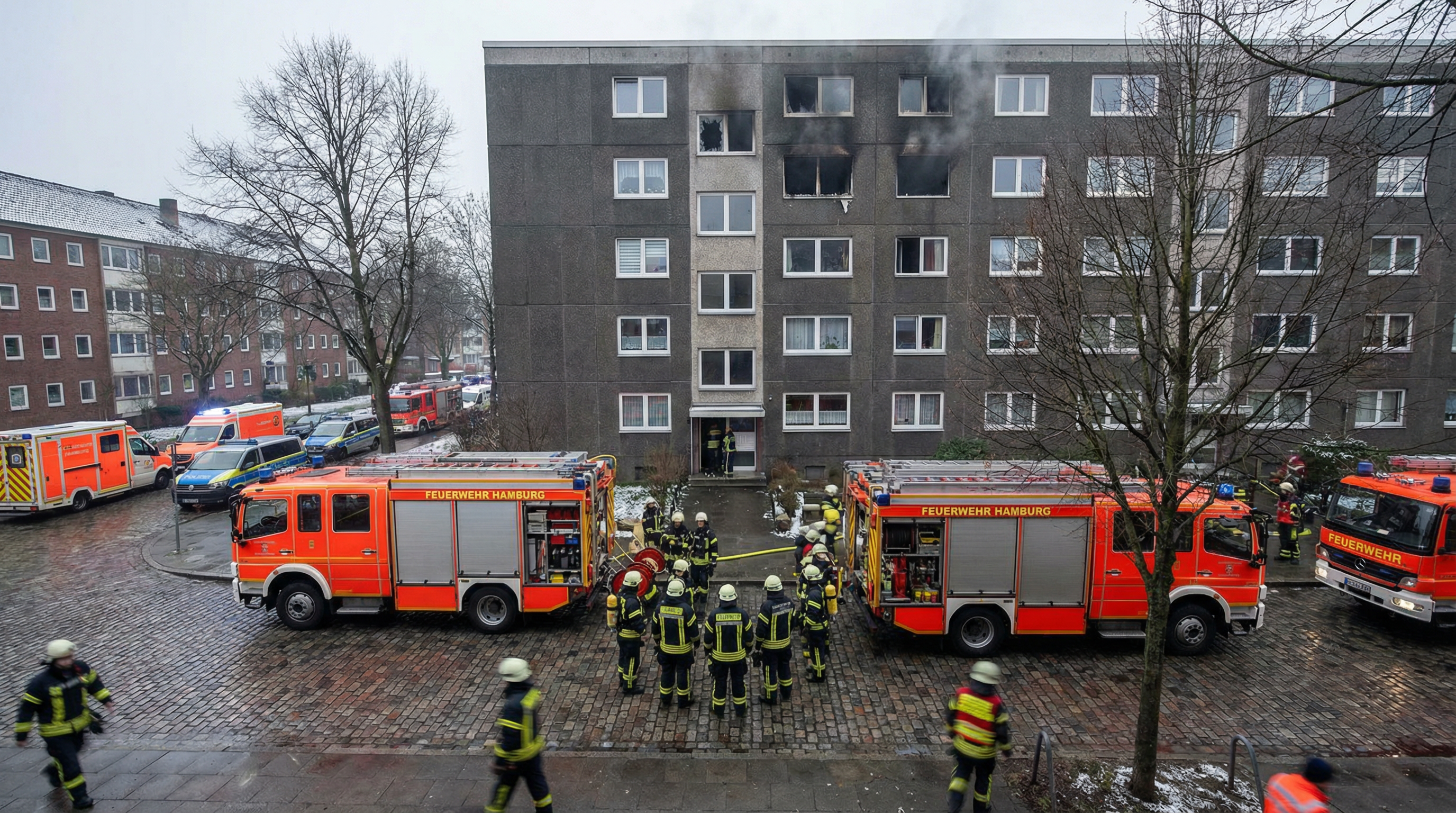 100 Einsatzkräfte retten 32 Bewohner aus brennender Seniorenwohnanlage - ein Toter