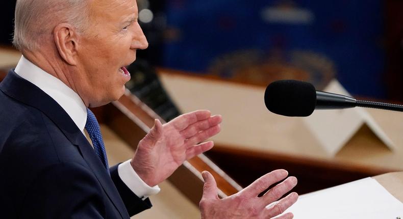 President Joe Biden speaks during the 2022 State of the Union.J. Scott Applewhite-Pool/Getty Images