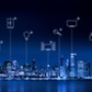 Chicago city skyline with internet of things