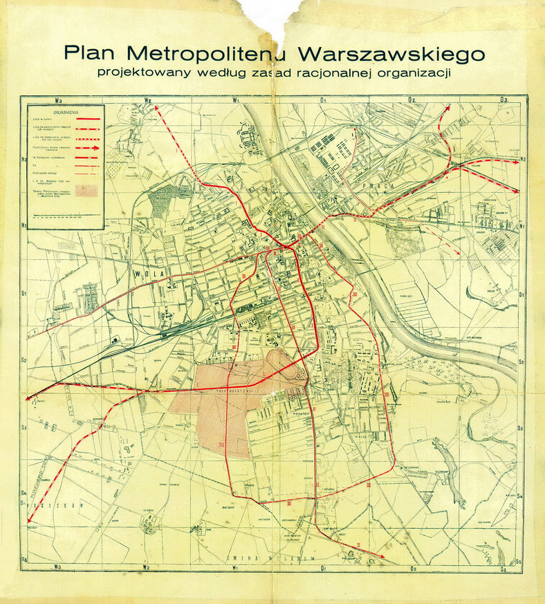 Plan budowy metra warszawskiego z 1925 r.