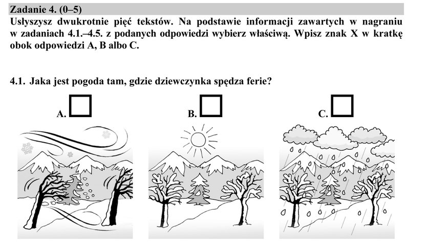 Arkusz ze sprawdzianu szóstoklasisty 2016 - język angielski