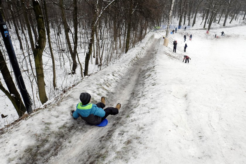 Katowice.  Mieszkańcy odnowili stary tor saneczkowy w Parku Kościuszki