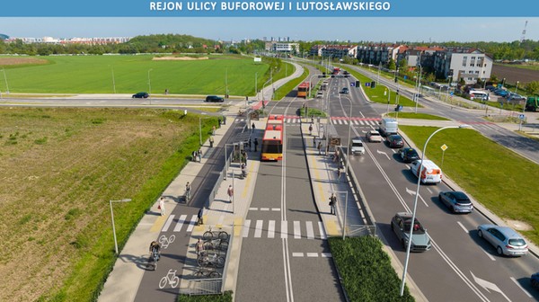 W pierwszym etapie powstanie korytarz transportowy na Buforowej. Potem ulica zostanie rozbudowana i korytarzem pojedzie tramwaj
