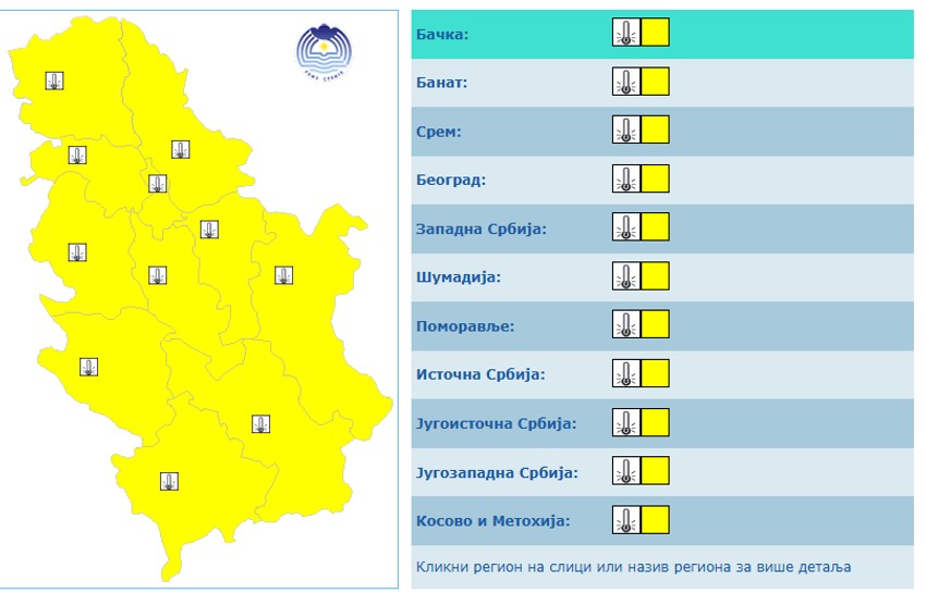 Meteo-alarm za 1. maj