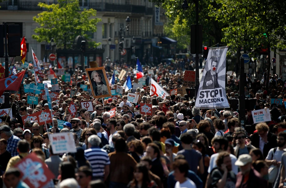 Reformy Macrona nie u wszystkich Francuzów spotykają się ze zrozumieniem. Początkiem maja część z nich protestowało przeciw polityce prezydenta.