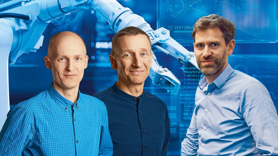 Od lewej: prof. Marek Cygan, Kacper Nowicki i Tristan d’Orgeval. Produkując roboty pomagające ludziom, założyciele Nomagic chcą urzeczywistnić wiele dziecięcych marzeń. Również swoich.