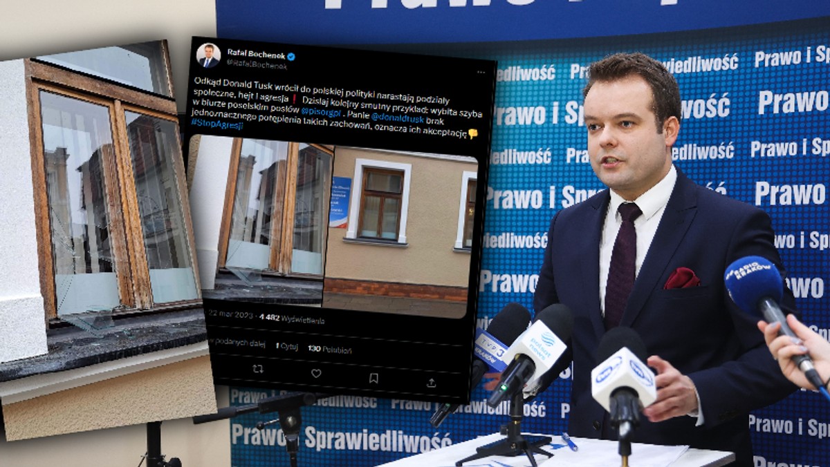 Ktoś wybił szybę w biurze poselskim PiS. Rzecznik partii wskazuje "winnego"