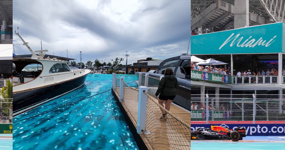 F1 GP Miami: Łodzie na "sztucznej wodzie". Na torze wyścigowym stworzono parodię przystani