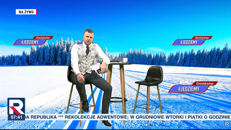 Michał Rachoń w programie "#Jedziemy" w Telewizji Republika