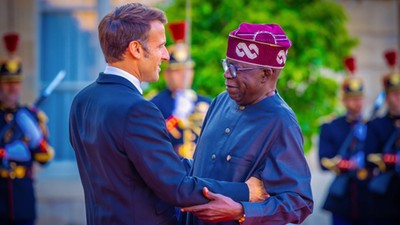 President Bola Tinubu and French President, Emmanuel Macron at a recent climate change summit in Paris. [Twitter:NosaAsemota]