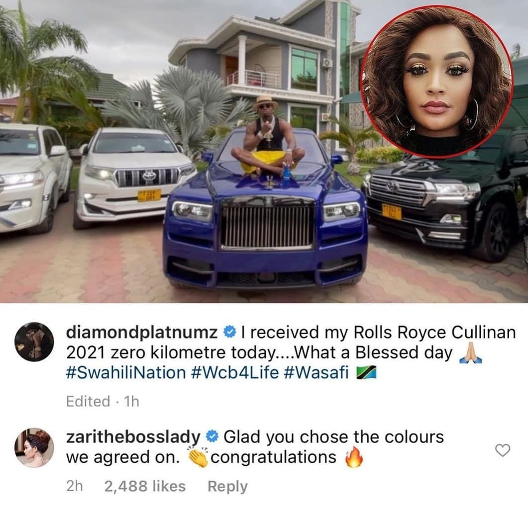 Zari Hassan's reaction after Diamond bought the 2021 Rolls-Royce Cullinan.
