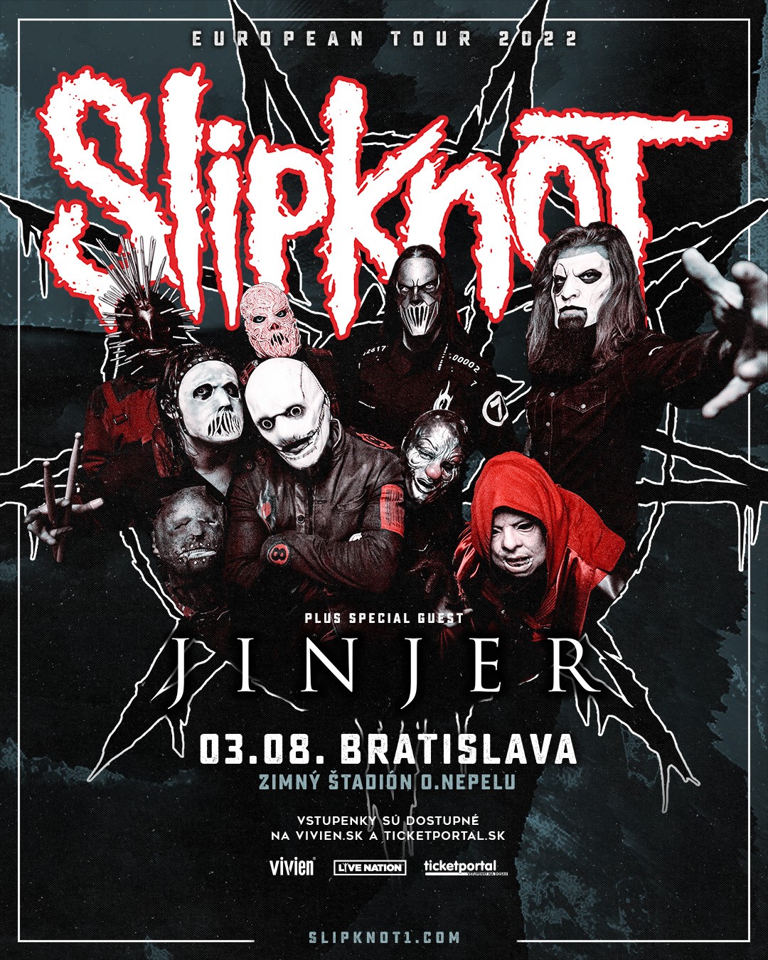 SLIPKNOT, známy svojimi vystúpeniami v maskách, v Bratislave odohrá svoj prvý koncert už o dva týždne!