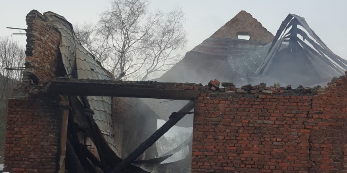 Strażacy ucierpieli podczas akcji w miejscowości Błażkowa.  