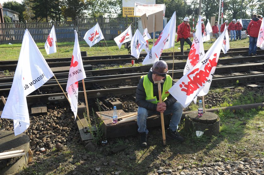 Protest górników