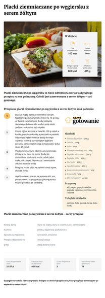 Placki ziemniaczane po węgiersku z serem żółtym