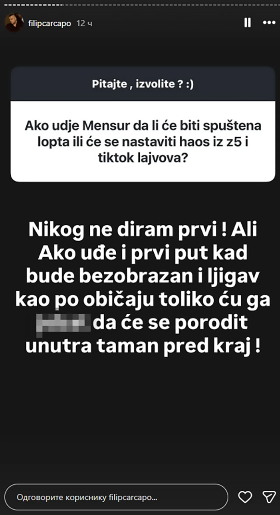 Filip Car brutalno prozvao Mensura Ajdarpašića, uputio mu žestoke pretnje