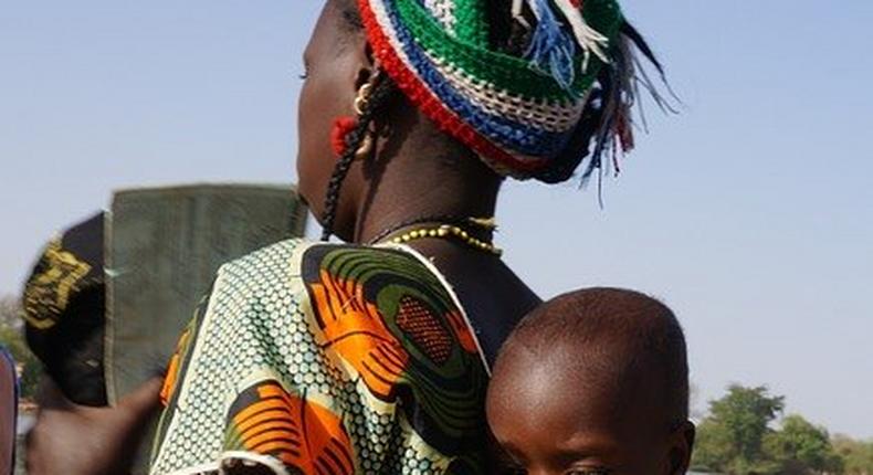 African woman and her child