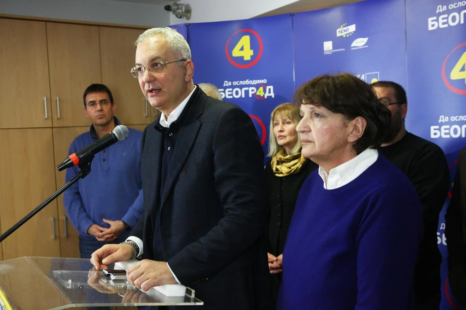 Dragan Šutanovac i Vesna Rakić Vodinelić u izbornoj noći nakon saopštavanja rezultata