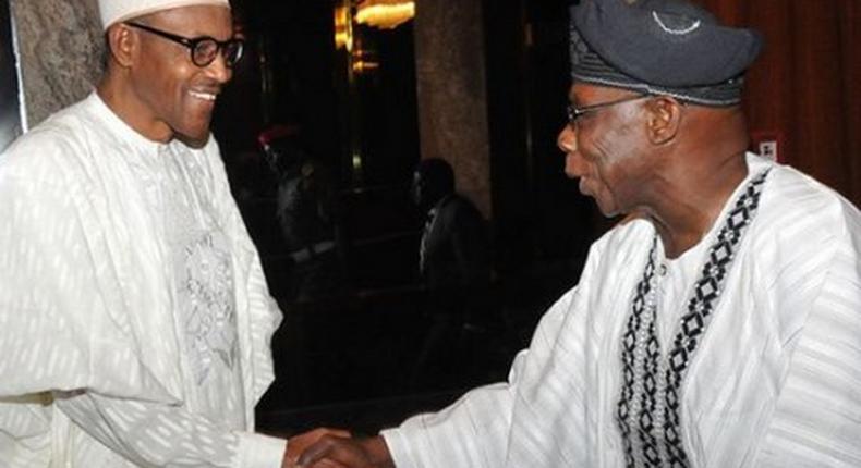 President Muhammadu Buhari meets with former President, Olusegun Obasanjo