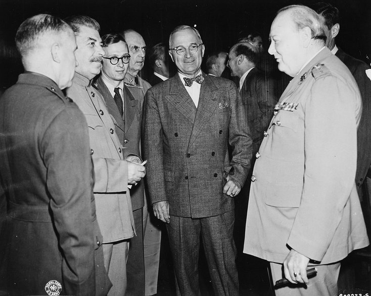 Józef Stalin, Harry Truman i Winston Churchill w Poczdamie