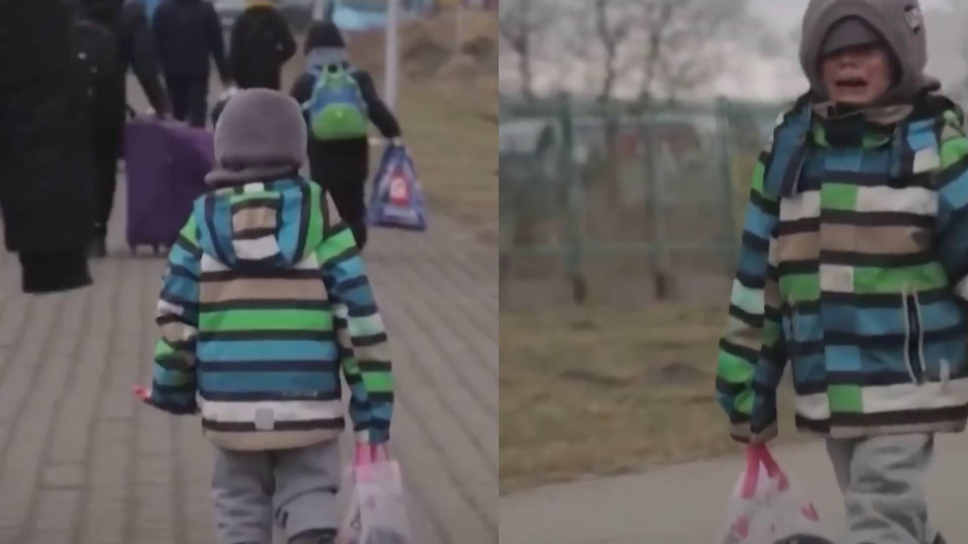 Najtužnija slika iz Ukrajine je uplakani dečak koji sa kesom u ruci sam prelazi granicu 