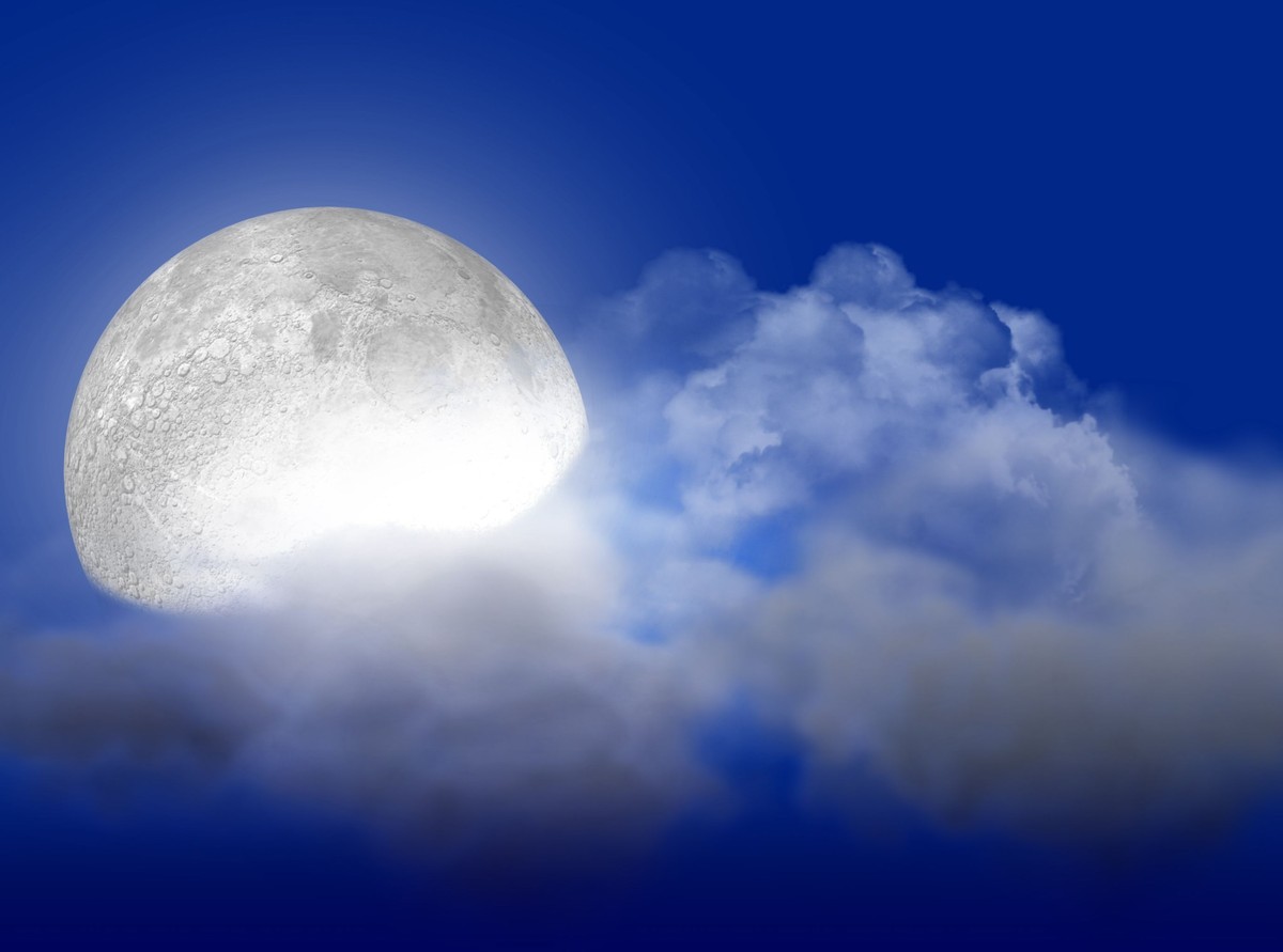 księżyc noc niebo